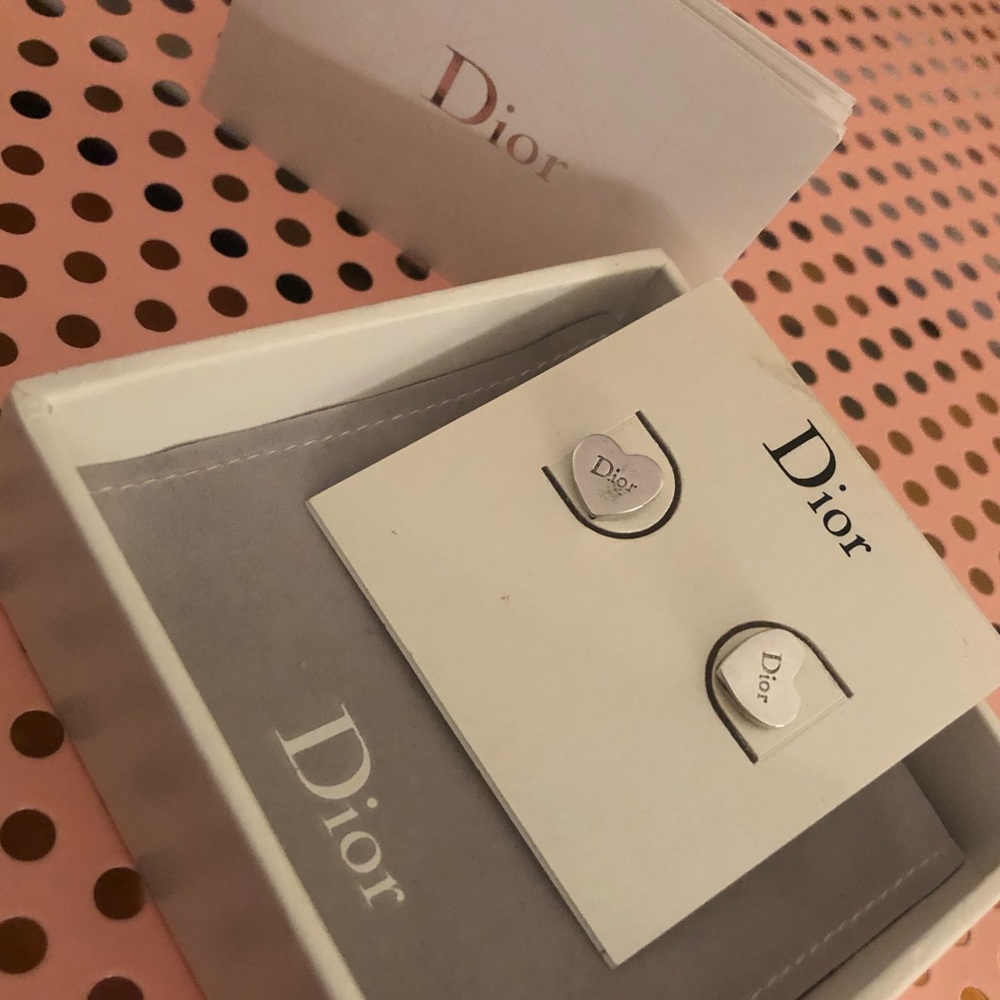 Dior Classic Logo heart earrings